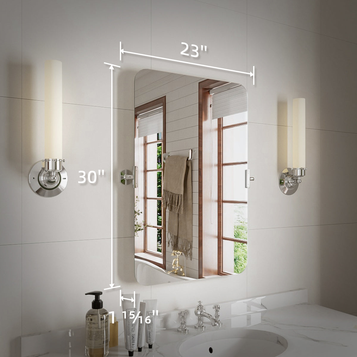 Niveal CM Series Rectangular Framed Tilt Wall Mount Bathroom Vanity Mirror 3_897e8494-ad69-4e70-a8fa-38e2b7ed8136