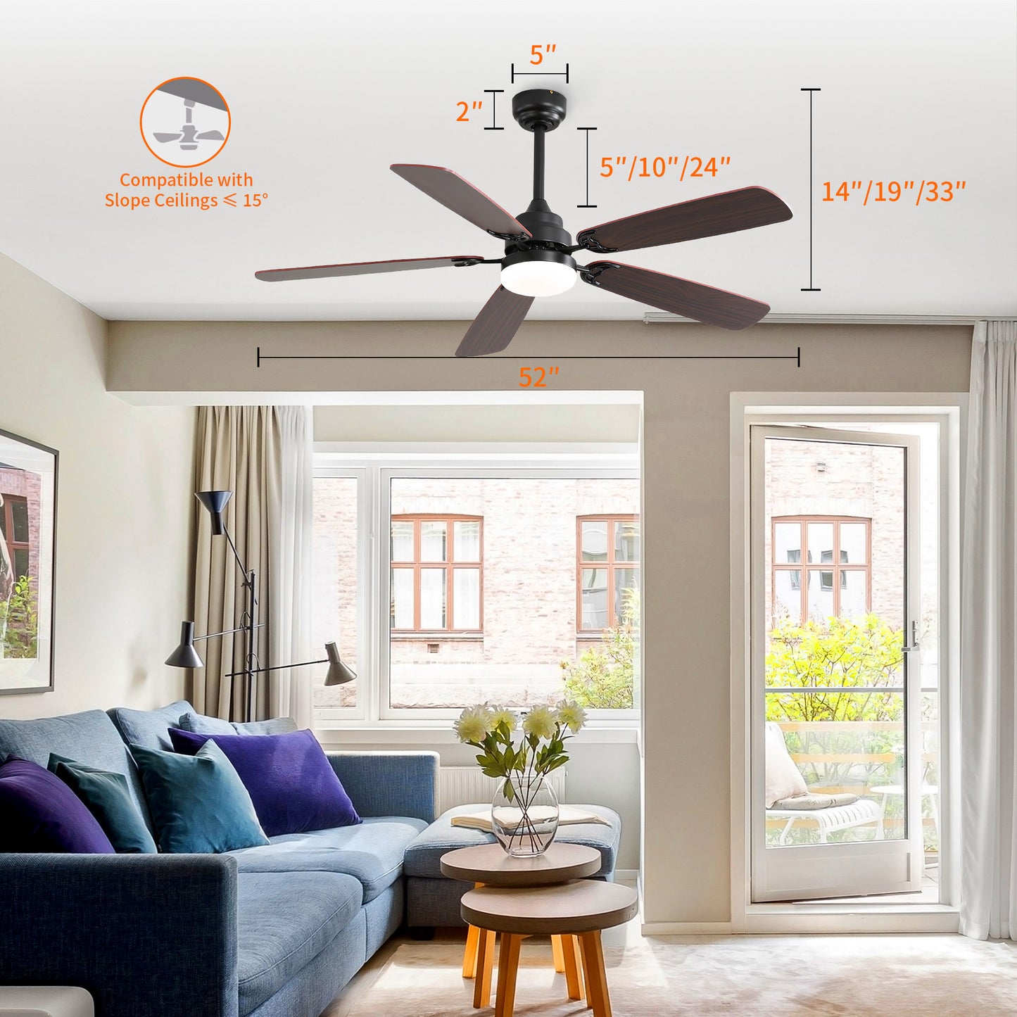 Taimei Cirrus 52 in. White Oak Downrod Standard Ceiling Fan with Integrated LED with Remote Included 5 Two-Tone Blades DC Motor 3_8d75b904-91f0-487b-b1a2-8d0f35159851