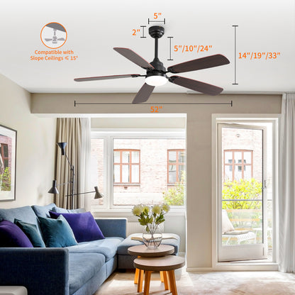 Taimei Cirrus 52 in. White Oak Downrod Standard Ceiling Fan with Integrated LED with Remote Included 5 Two-Tone Blades DC Motor 3_8d75b904-91f0-487b-b1a2-8d0f35159851