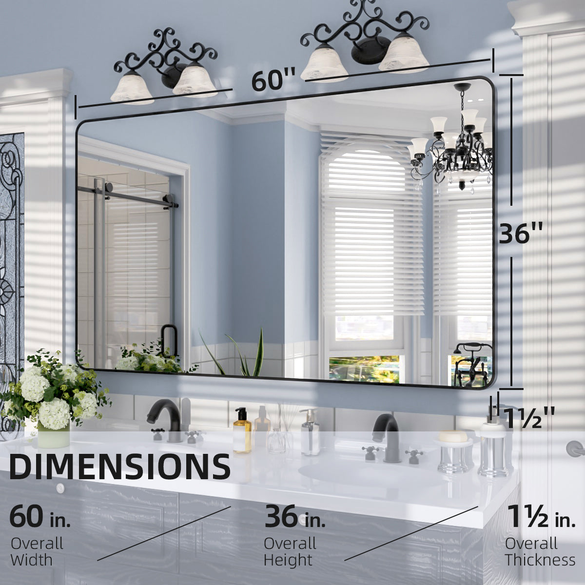 Nivorix NRSM Series Tempered Glass Brushed Nickel Rectangular Framed Wall Bathroom Vanity Mirror 3_8d9717b5-3e8f-46b6-8b40-ff194b2058be