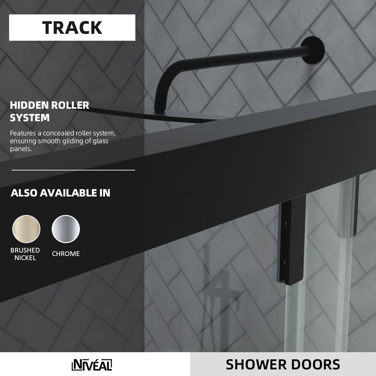 Niveal Koln 60 in. W x 72 in. H Sliding Semi-Frameless Shower Door with Clear Glass 3_907a9f1c-ece1-424d-b94c-5337c3a87d1d