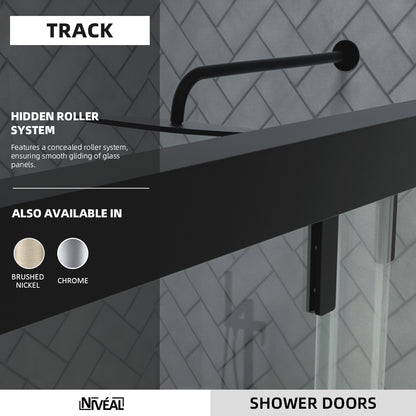 Niveal Koln 60 in. W x 72 in. H Sliding Semi-Frameless Shower Door with Clear Glass 3_907a9f1c-ece1-424d-b94c-5337c3a87d1d