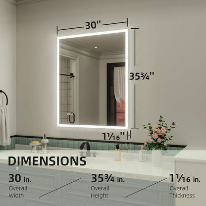 Nivorix NRMC Series Rectangular Frameless LED Wall Bathroom Vanity Mirror in Sleek Silver Finish 3_97febf67-27d8-4e87-9344-ca3520b85545