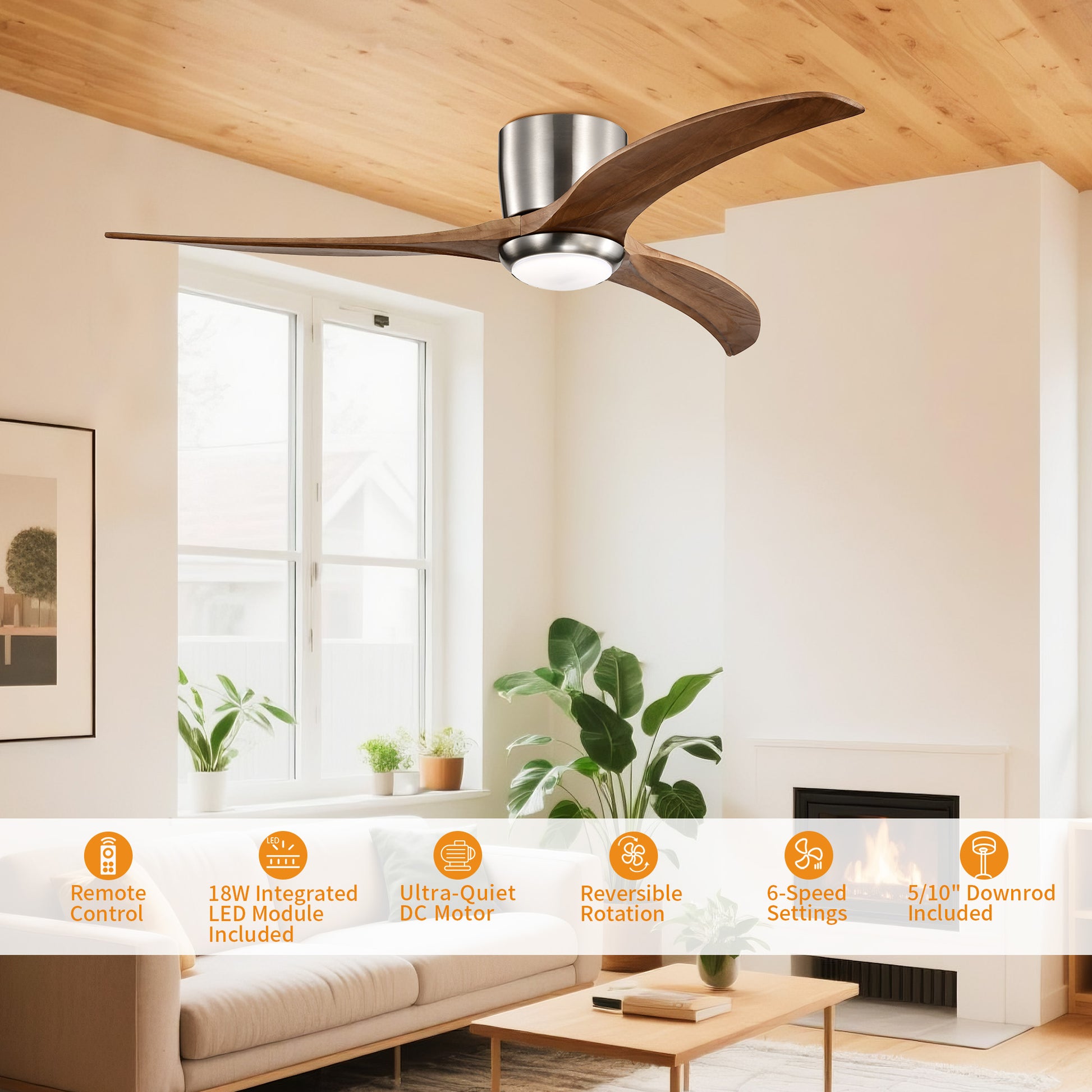Taimei Niveu 52 in. Flush Mount Standard Ceiling Fan with Dimmable LED with Remote Included DC Motor 3_9e1832bf-01a8-4d56-871f-10ca66b5c811