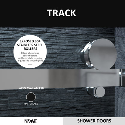Niveal Essen 60 in. W x 60 in. H Sliding Semi-Frameless Tub Door in Matte Black Finish 3_a42990f6-1195-477f-9c45-e2749af41a4d