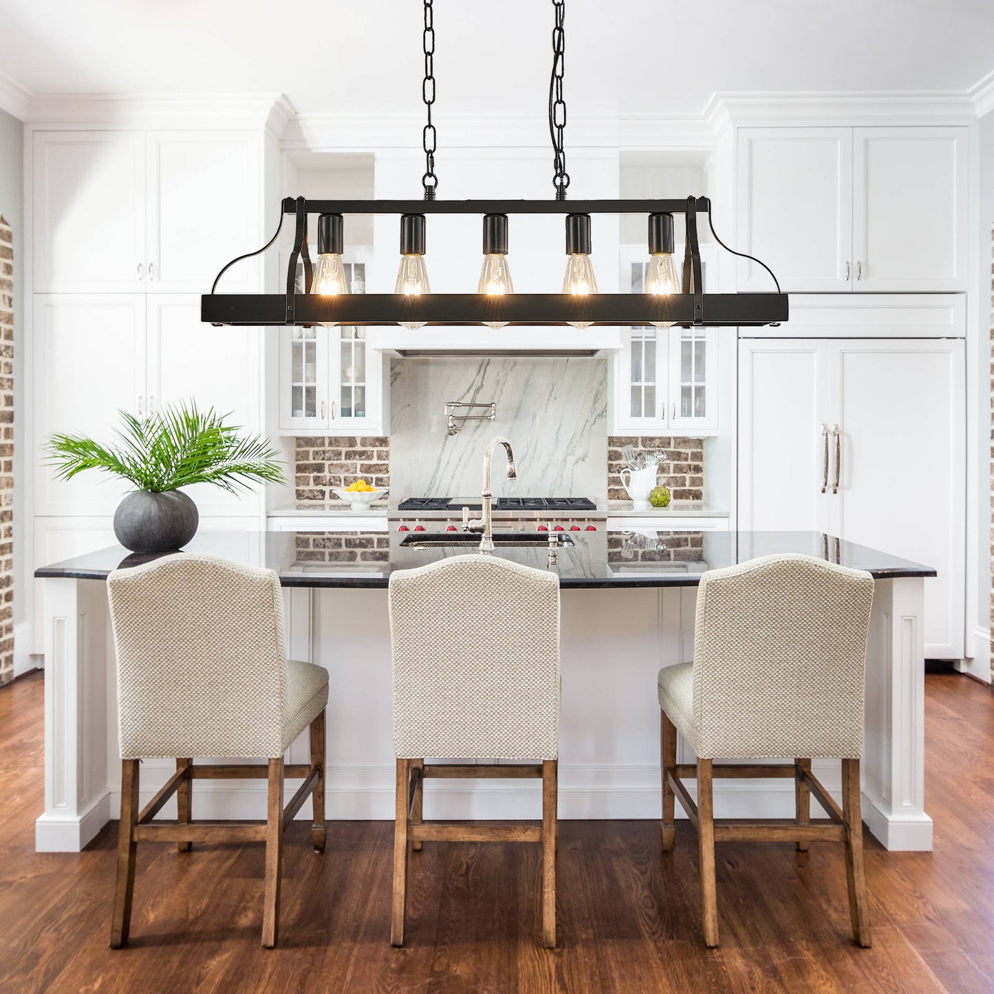 Taimei Olla 34 in. 5-Light Modern Farmhouse Chandelier Light