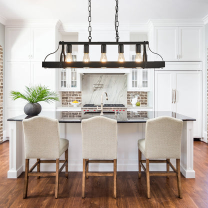 Taimei Olla 34 in. 5-Light Modern Farmhouse Chandelier Light