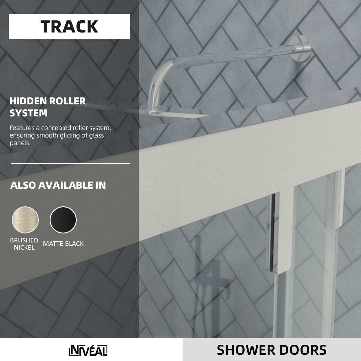 Niveal Koln 60 in. W x 72 in. H Sliding Semi-Frameless Shower Door with Clear Glass 3_aef021ee-63e6-4a53-9f4e-4b3416060fec