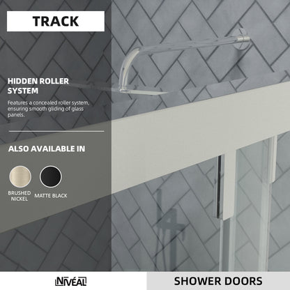 Niveal Koln 60 in. W x 72 in. H Sliding Semi-Frameless Shower Door with Clear Glass 3_aef021ee-63e6-4a53-9f4e-4b3416060fec