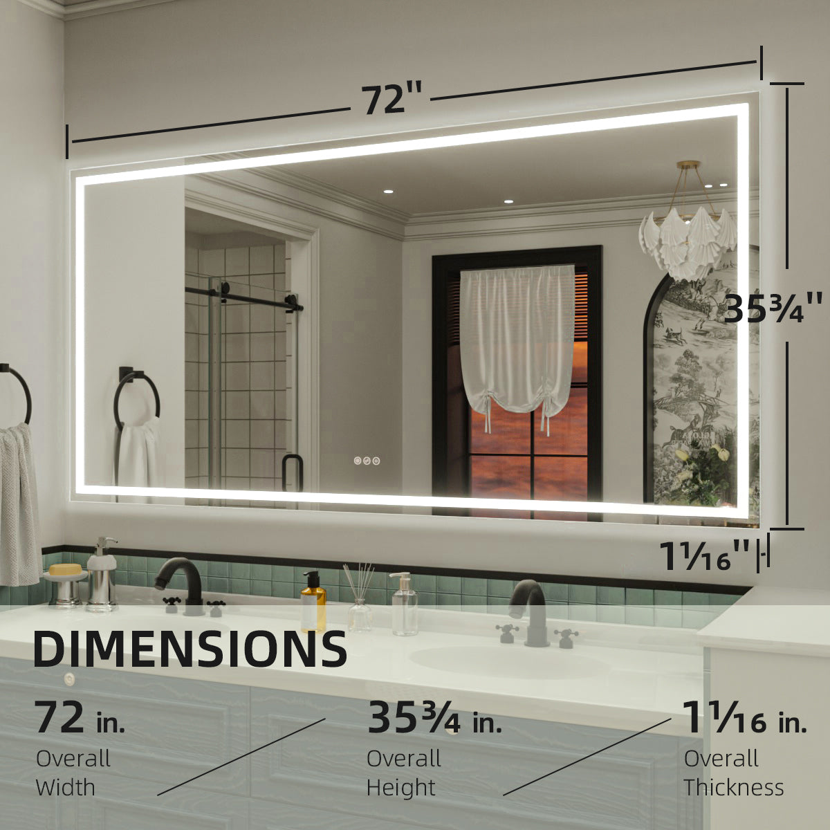 Nivorix NRMD Series Rectangular Frameless LED Wall Bathroom Vanity Mirror with Sleek Silver Finish 3_afc41207-9a47-440a-8279-d0b3879b220e
