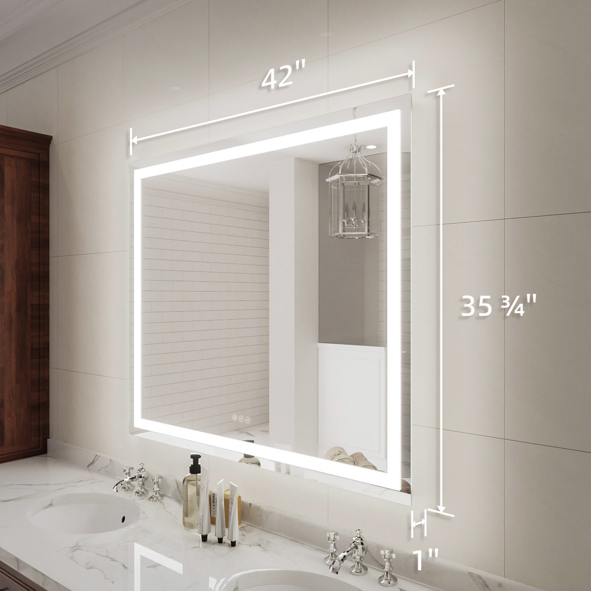 Niveal LMP Series Rectangular Frameless LED Wall Bathroom Vanity Mirror in Silver 3_b80a93c6-00bd-49f0-8068-d946cff42668