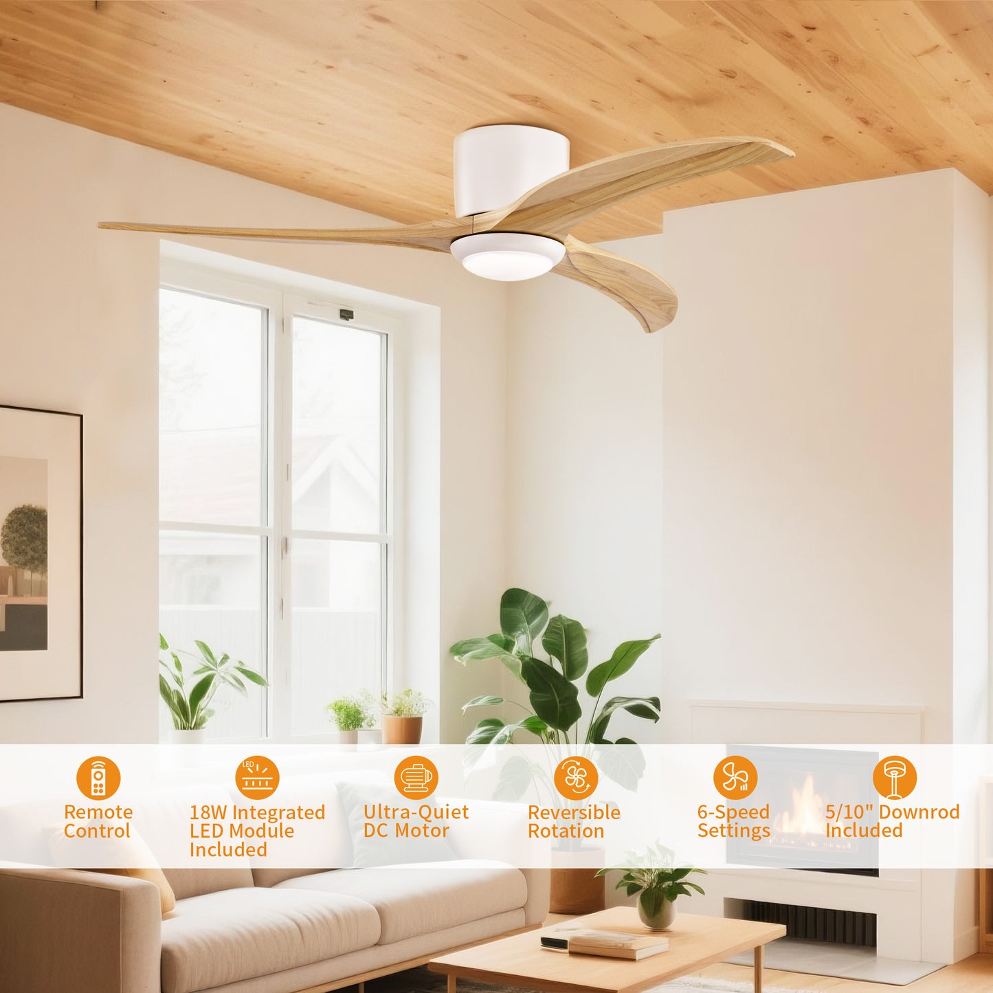 Taimei Niveu 52 in. Flush Mount Standard Ceiling Fan with Dimmable LED with Remote Included DC Motor 3_c24df81d-171e-414b-8419-79f03c194c8c