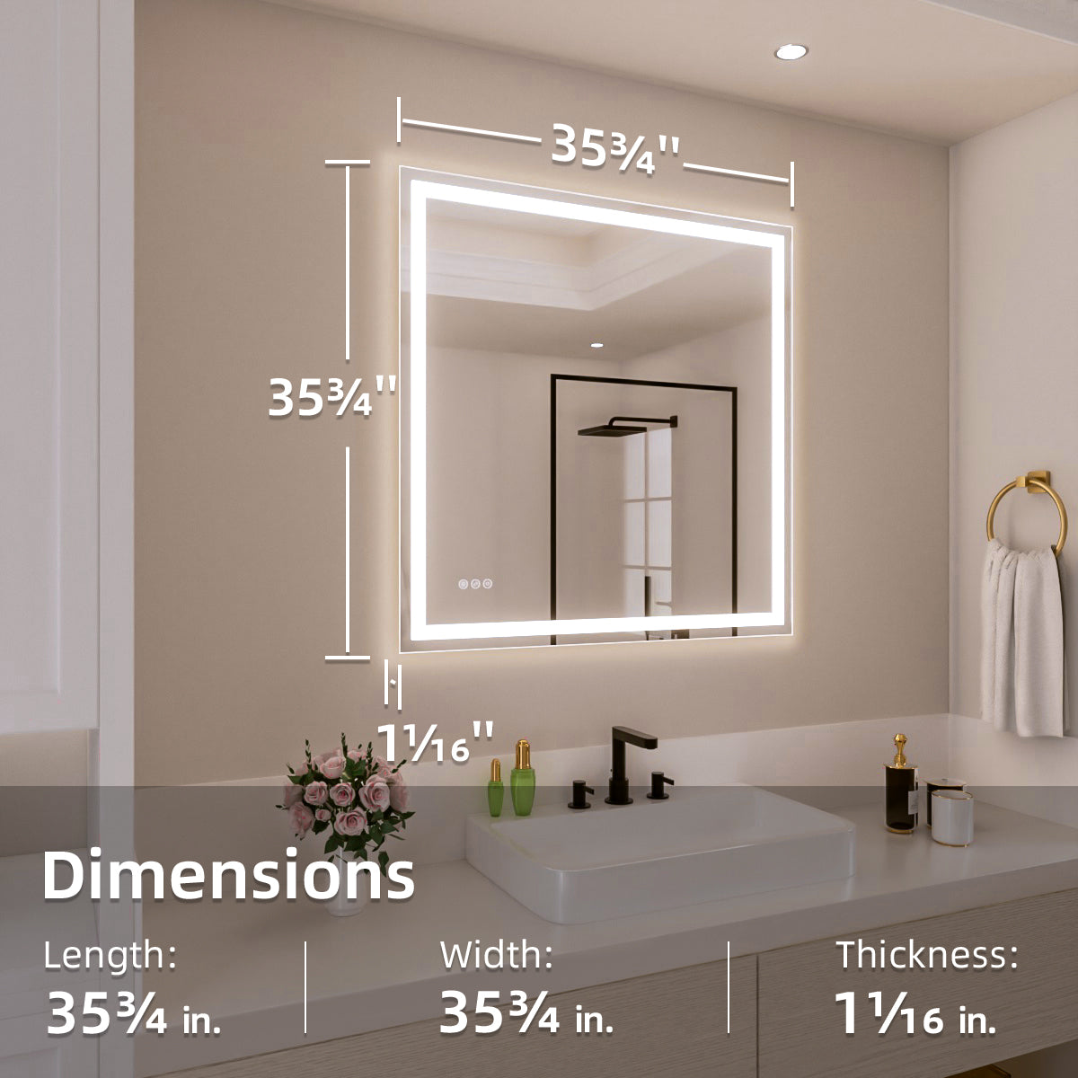 Nivorix NRMV Series Rectangular Frameless LED Wall Bathroom Vanity Mirror with Sleek Silver Finish 3_c48d571e-b4a4-4efc-bef1-cbed0fb89f6a