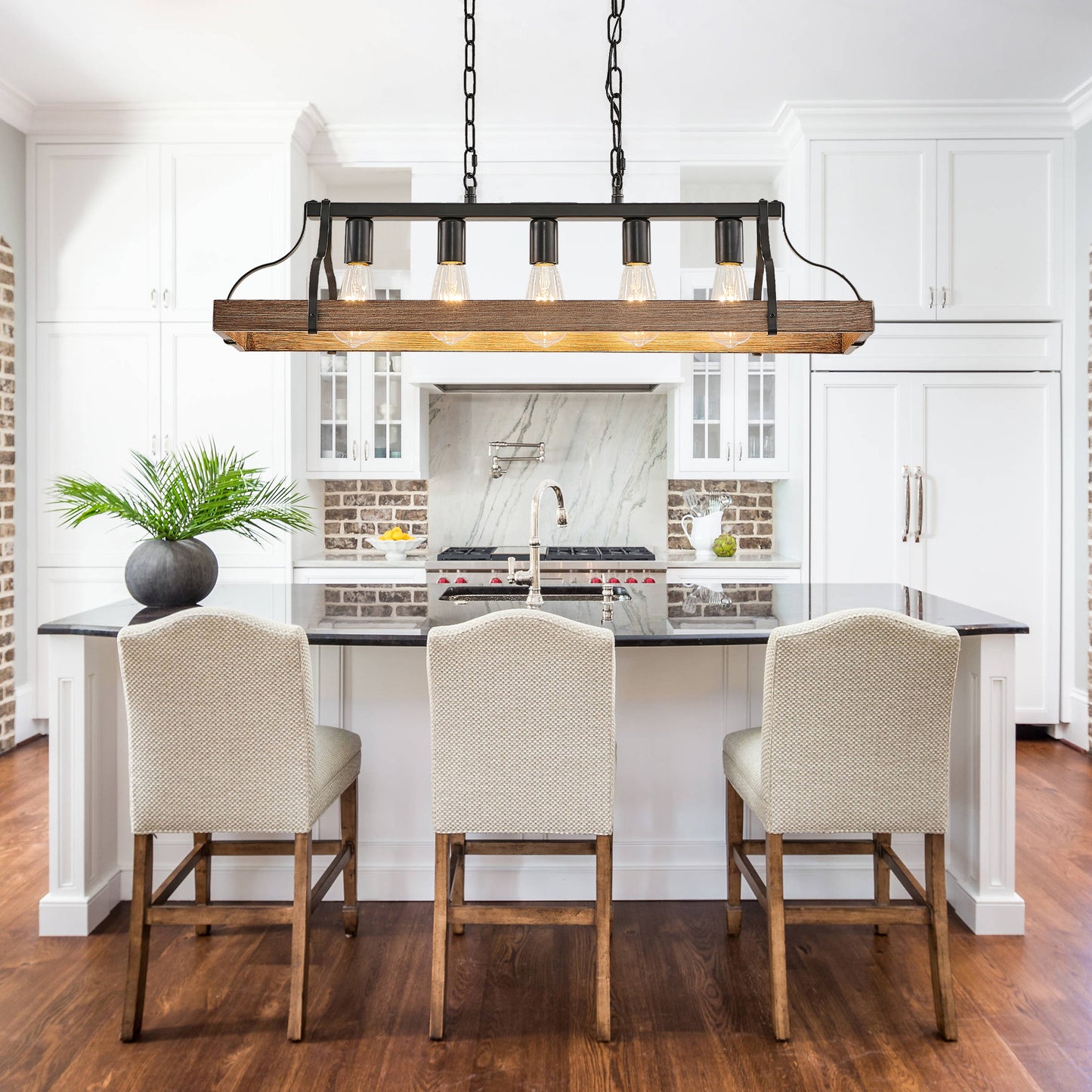 Taimei Olla 34 in. 5-Light Modern Farmhouse Chandelier Light