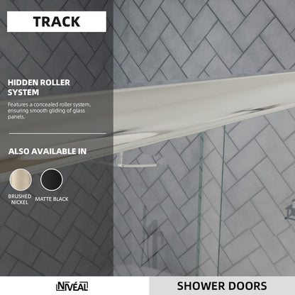 Niveal Bliss 60 in. W x 56 in. H Sliding Semi Frameless Tub Door with Clear Glass 3_d03310c0-3ca6-452e-9122-63177edff0df