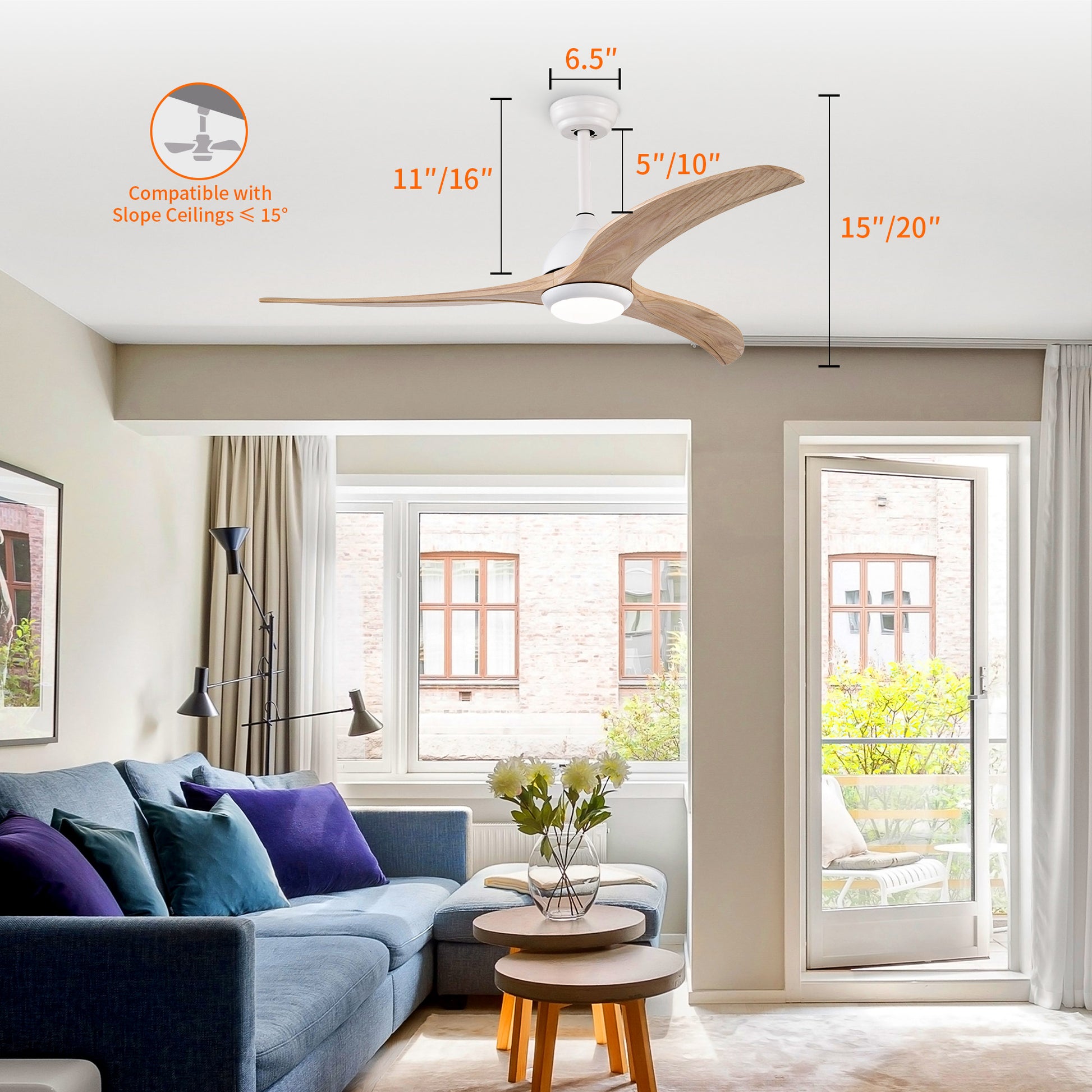 Taimei Cyre 52 in. Downrod Standard Ceiling Fan with Integrated LED with Remote Included DC Motor 3_d3d24b7c-9492-4e63-86c6-21134ebb4b07