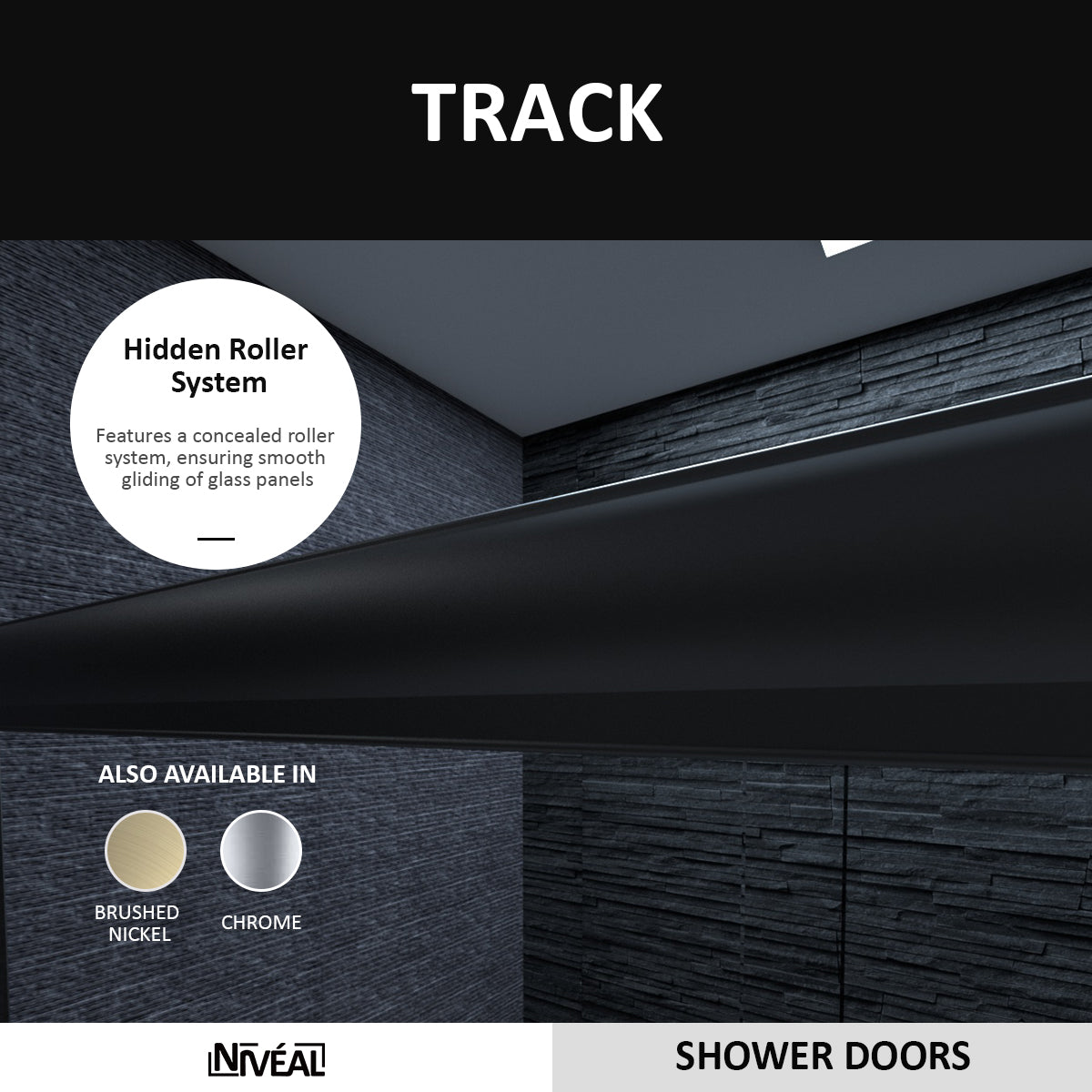 Niveal Vale 60 in. W x 72 in. H Sliding Semi-Frameless Shower Door with Clear Glass