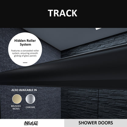 Niveal Vale 60 in. W x 72 in. H Sliding Semi-Frameless Shower Door with Clear Glass