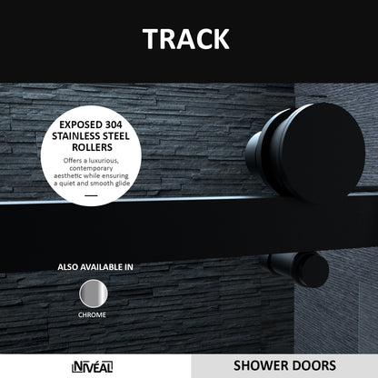 Niveal Essen 60 in. W x 60 in. H Sliding Semi-Frameless Tub Door in Matte Black Finish 3_dabf6c2c-bd6a-4f72-8974-b2623af5e751