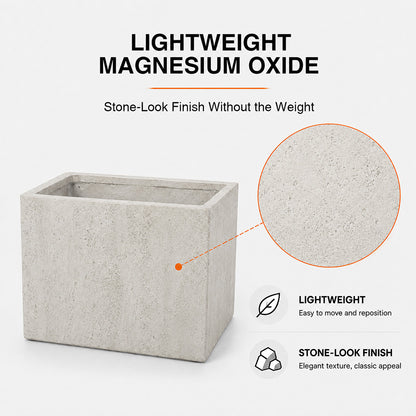 Herbora 21.5 in. Magnesium Oxide Planter Box for Indoor Outdoor Use