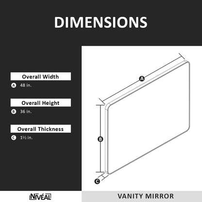 Niveal SM Series Rectangular Framed Wall Bathroom Vanity Mirror