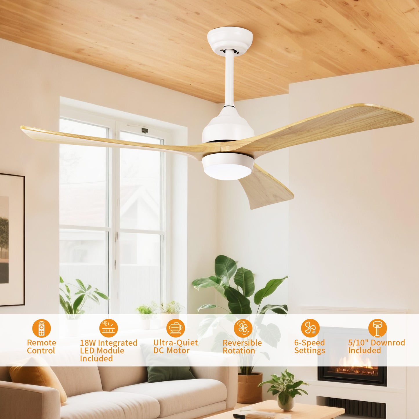 Taimei Helio 52 in. Downrod Modern Ceiling Fan with Dimmable LED with Remote Included DC Motor 3_ded2d932-9944-421b-a9f1-9fada125801c
