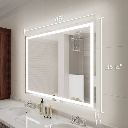 Niveal LMP Series Rectangular Frameless LED Wall Bathroom Vanity Mirror in Silver 3_df3c83fe-db9b-4037-8e71-30386cc234f6