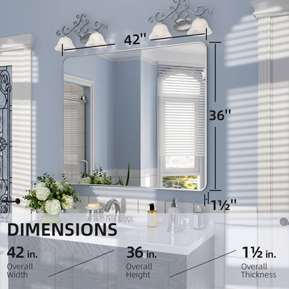Nivorix NRSM Series Tempered Glass Brushed Nickel Rectangular Framed Wall Bathroom Vanity Mirror 3_e29487d8-59c0-404d-a7c4-90ffccc2077f
