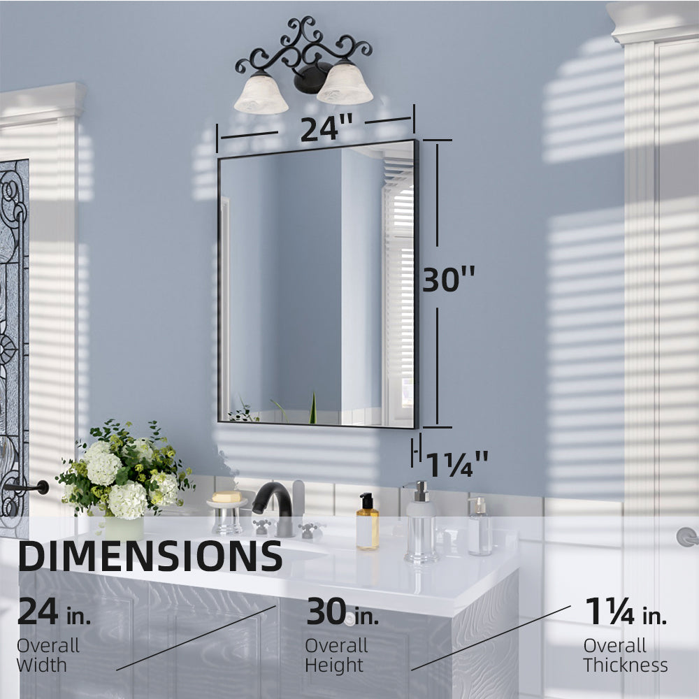Nivorix NRZL Series Rectangular Framed Wall Bathroom Vanity Mirror in Brushed Nickel 3_e5c1deaf-b764-4874-aa4a-fc5f3fca556f