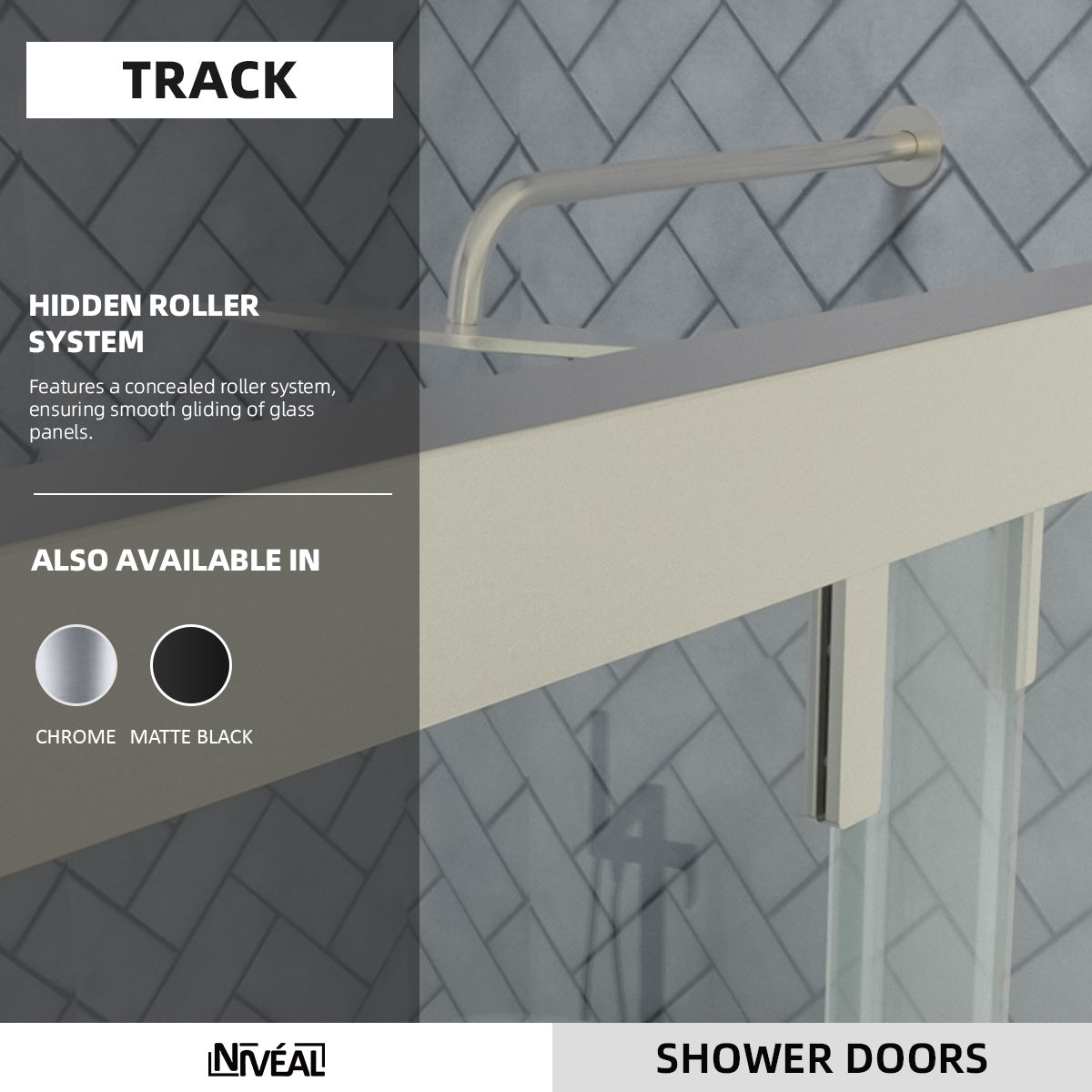 Niveal Koln 60 in. W x 72 in. H Sliding Semi-Frameless Shower Door with Clear Glass 3_e7ba0c66-00ab-415b-9b97-47b7ca5a4fac