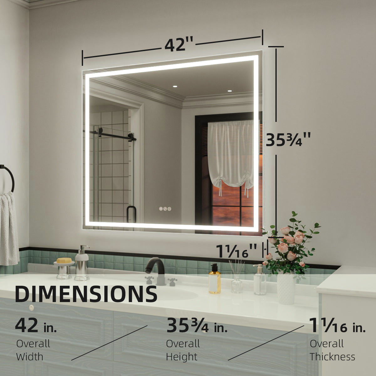 Nivorix NRMD Series Rectangular Frameless LED Wall Bathroom Vanity Mirror with Sleek Silver Finish 3_ee71ea52-9156-46b1-9e05-12075904c3a0