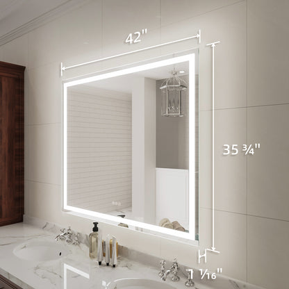 Niveal LMV Series Rectangular Frameless LED Wall Bathroom Vanity Mirror in Silver 3_efc8433e-29fe-42e8-8bf0-3249da8cfb99