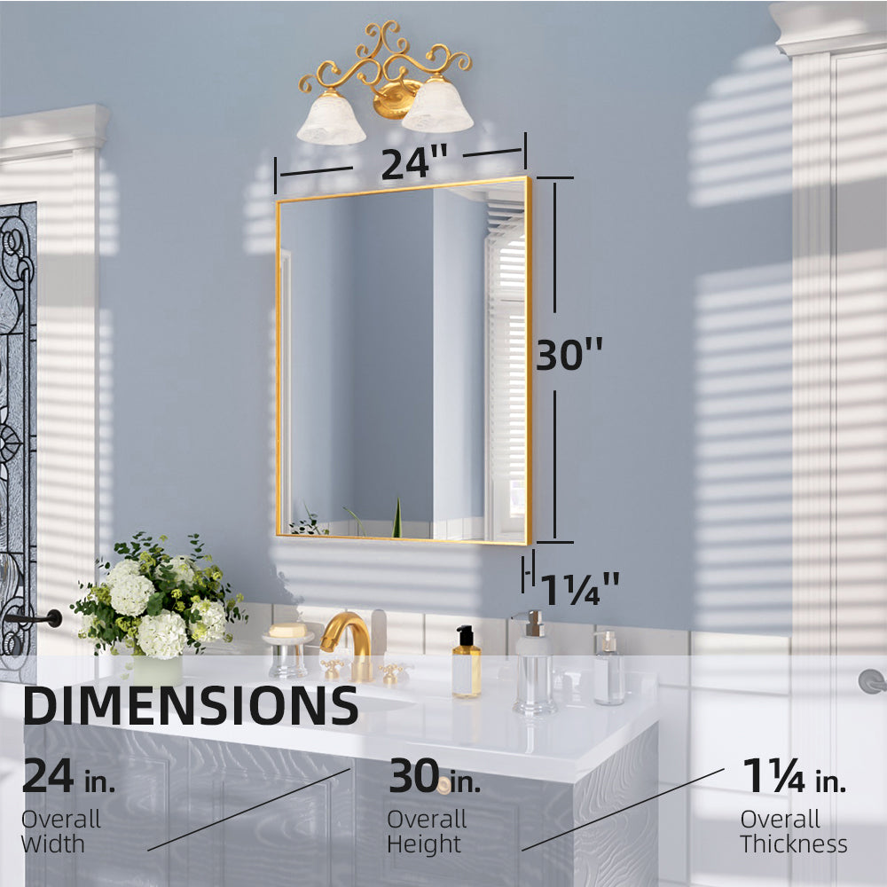 Nivorix NRZL Series Rectangular Framed Wall Bathroom Vanity Mirror in Brushed Nickel 3_f82d46bd-1846-44ac-a811-8ef97c42401d