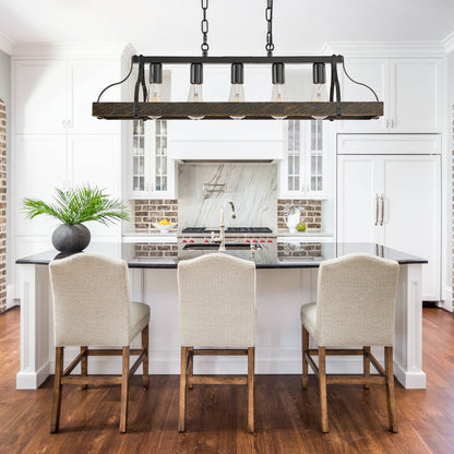 Taimei Olla 34 in. 5-Light Modern Farmhouse Chandelier Light