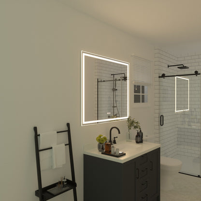 Niveal LMT Series Rectangular Frameless LED Wall Bathroom Vanity Mirror