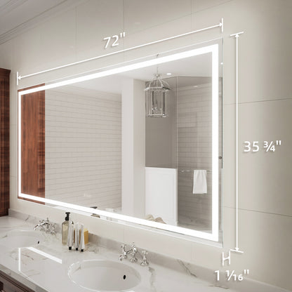 Niveal LMV Series Rectangular Frameless LED Wall Bathroom Vanity Mirror in Silver 3_fde8d8da-d7d0-49a8-8f0d-a26ef2b4e703