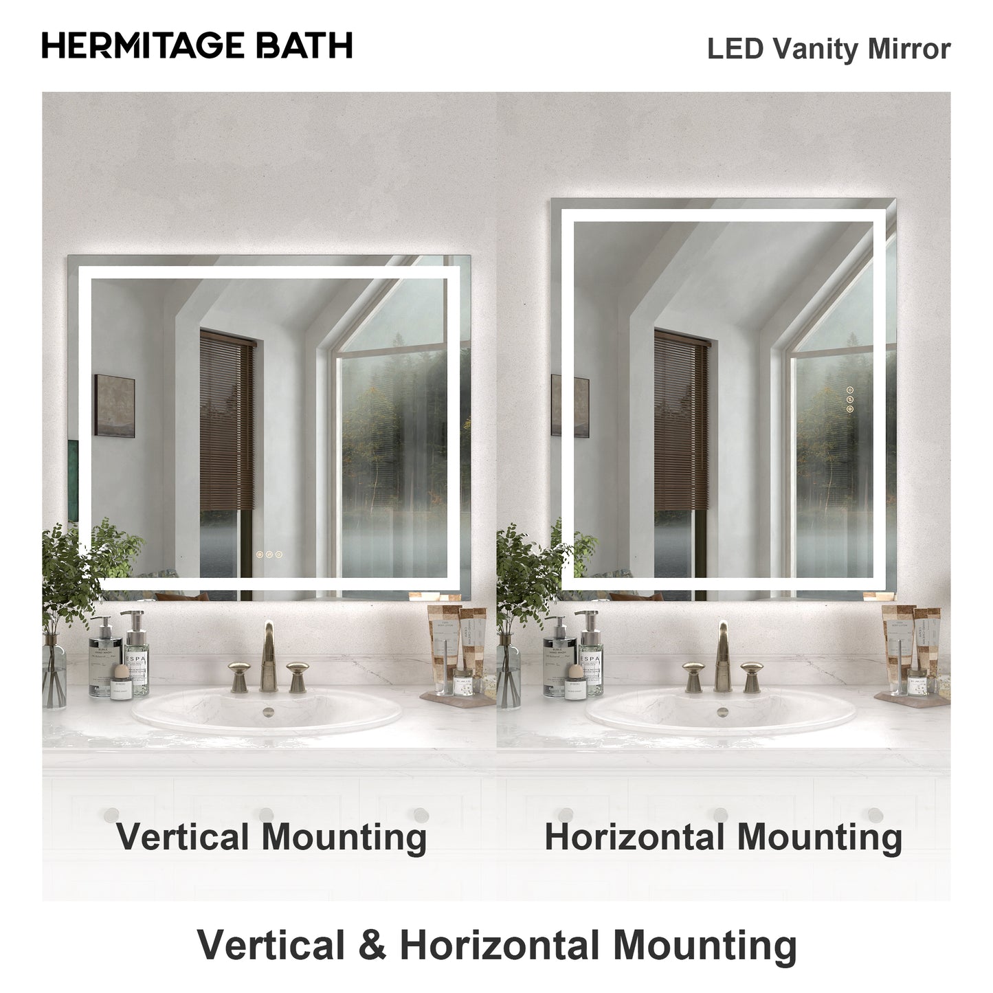Swarm Rectangular Frameless Radar LED Wall Bathroom Vanity Mirror 4236-12