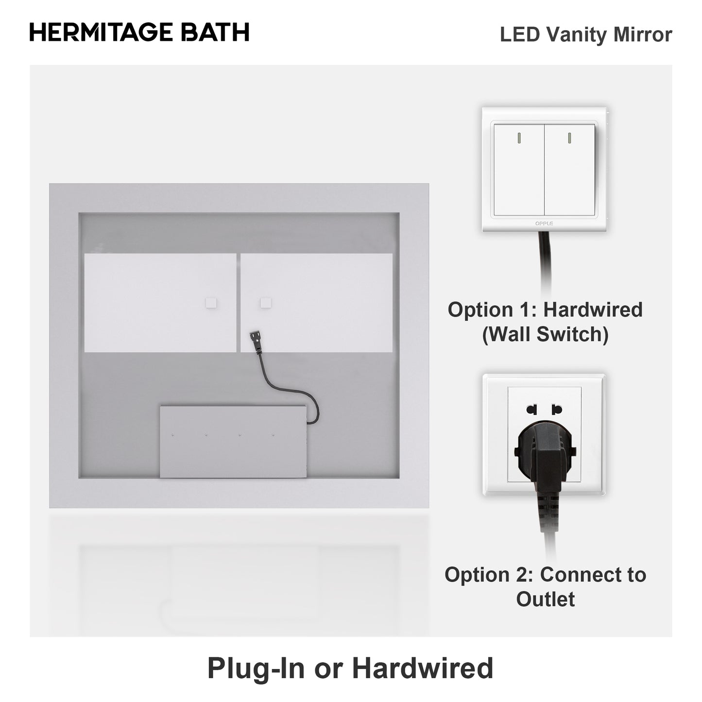 Swarm Rectangular Frameless Radar LED Wall Bathroom Vanity Mirror 4236-13