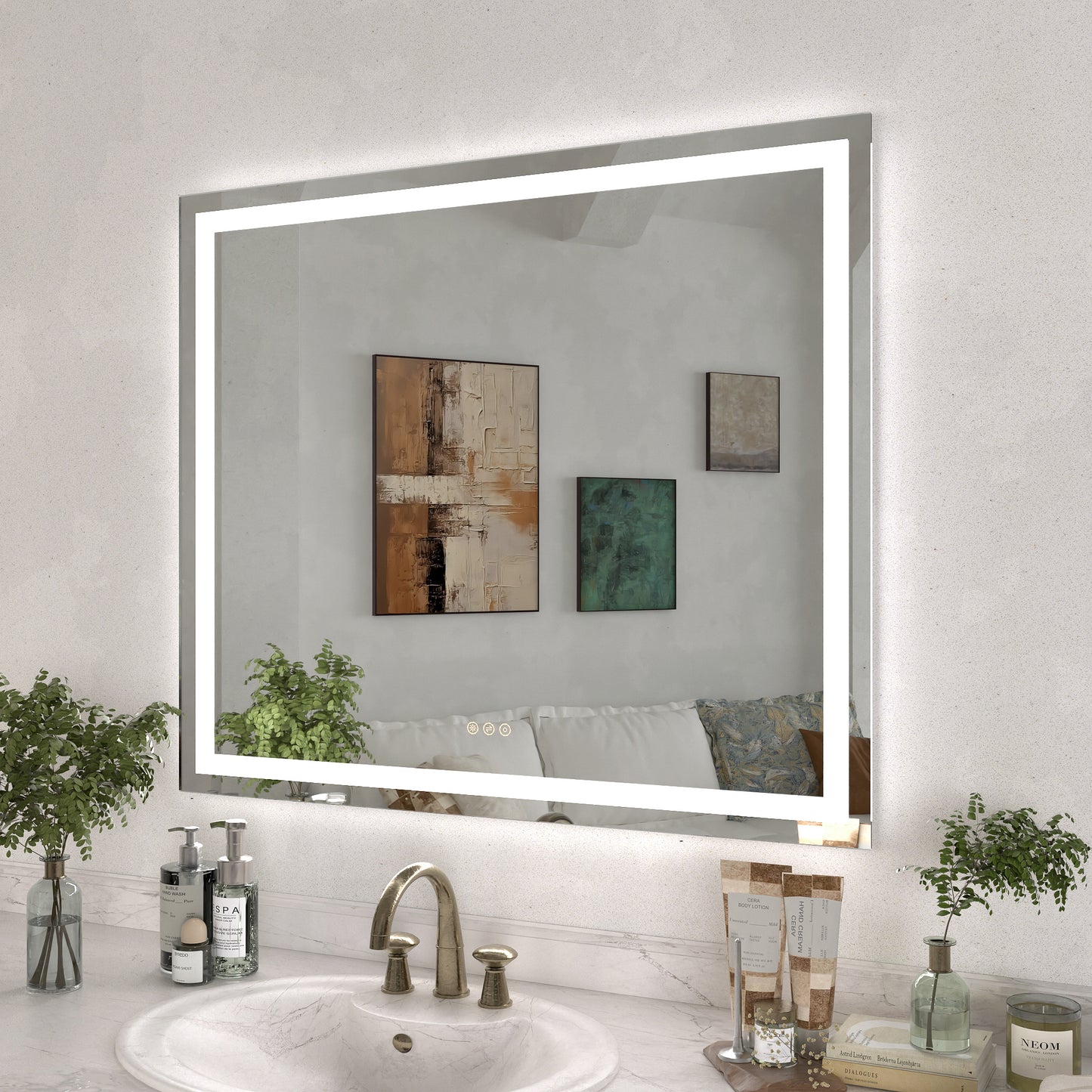 Swarm Rectangular Frameless Radar LED Wall Bathroom Vanity Mirror 4236-2_2253a412-cbea-4110-ad12-a8c930cca61d