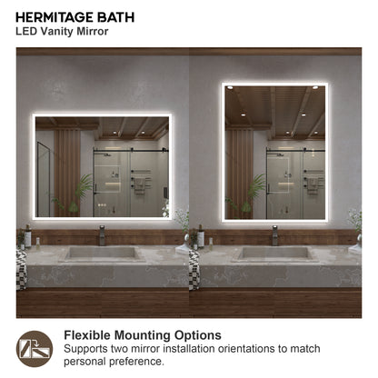 Musci Rectangular Frameless LED Wall Bathroom Vanity Mirror
