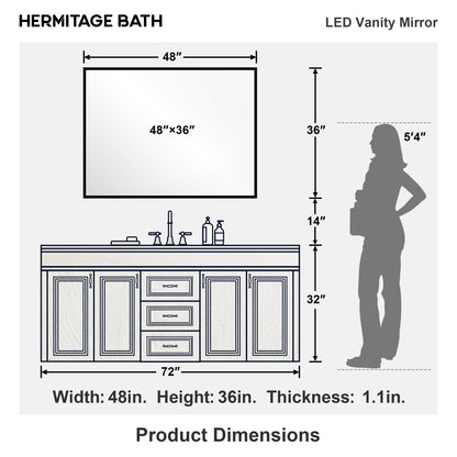 Swarm Rectangular Frameless Radar LED Wall Bathroom Vanity Mirror 4836-14_d00bee7e-cc9b-40f9-8e1d-4c5a8f32a7f5