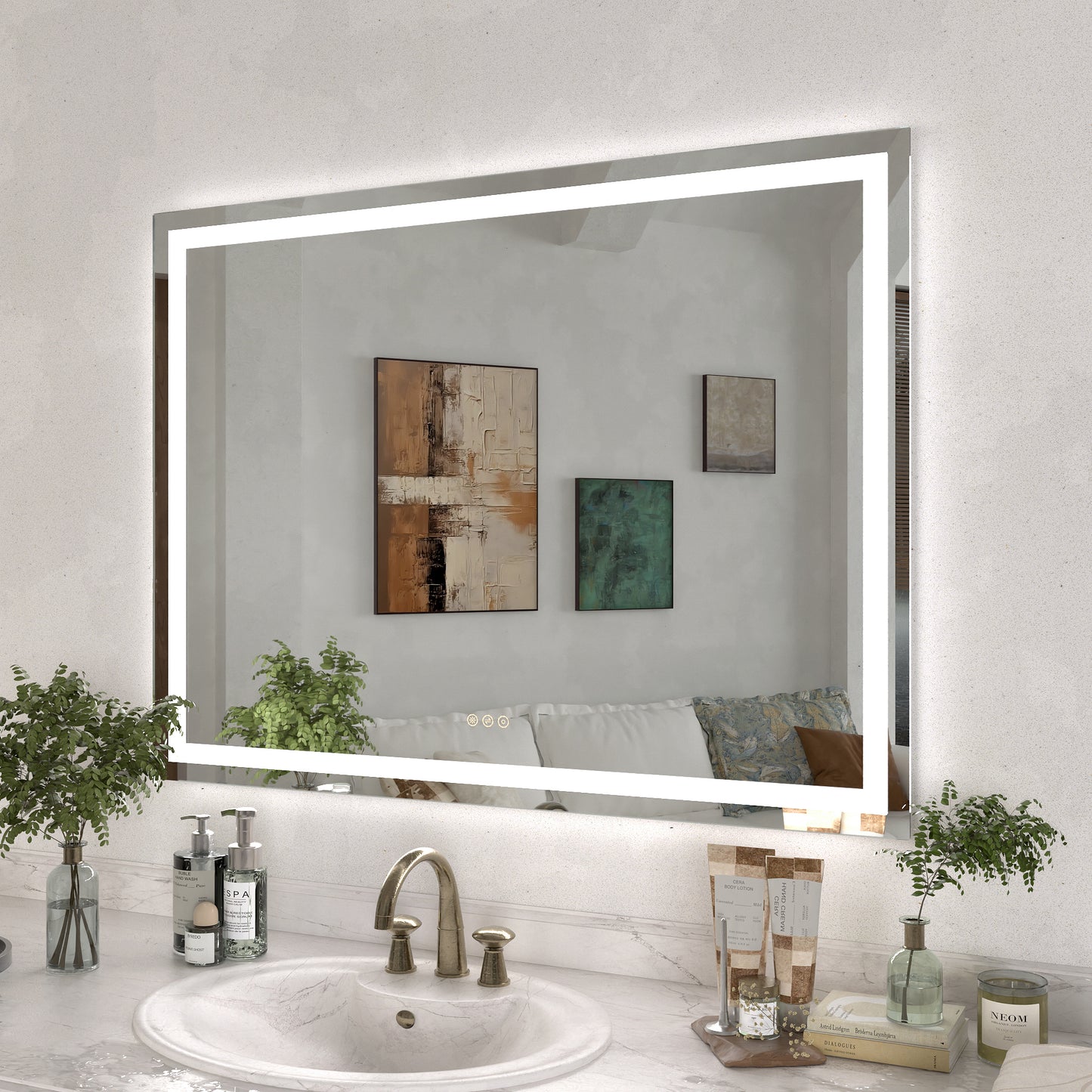 Swarm Rectangular Frameless Radar LED Wall Bathroom Vanity Mirror 4836-2_503529e4-9188-45bd-8780-244c28268414