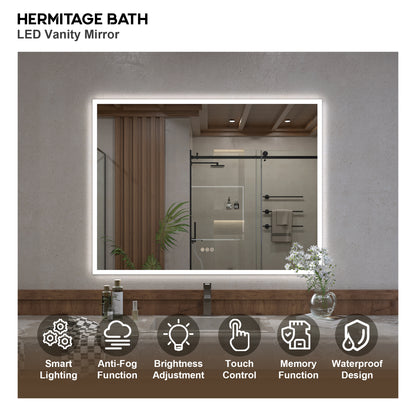 Musci Rectangular Frameless LED Wall Bathroom Vanity Mirror
