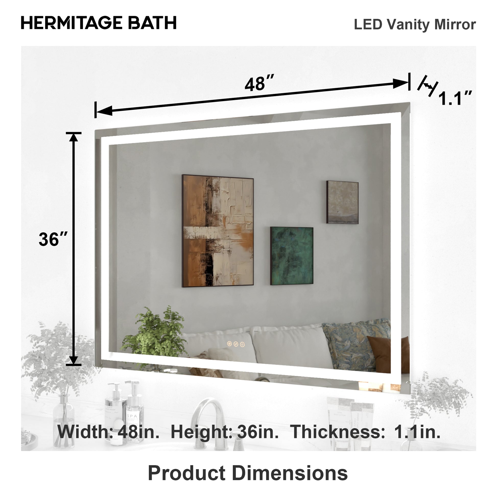 Swarm Rectangular Frameless Radar LED Wall Bathroom Vanity Mirror 4836-4_ea3947c9-1ed5-4daf-b599-cd4bedf5ca43