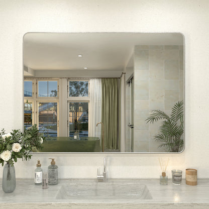 Zyphi 48 in. W x 36 in. H Rectangular Framed Wall Bathroom Vanity Mirror