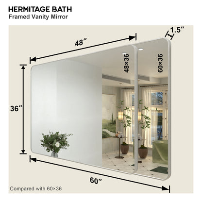 Zyphi 48 in. W x 36 in. H Rectangular Framed Wall Bathroom Vanity Mirror