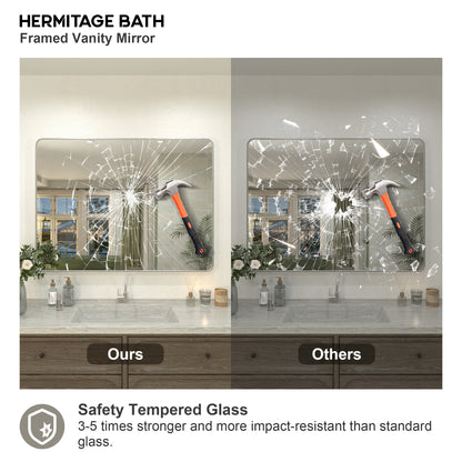 Zyphi 48 in. W x 36 in. H Rectangular Framed Wall Bathroom Vanity Mirror