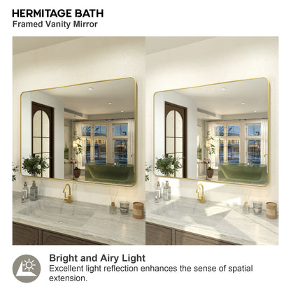 Kielo 48 in. W x 36 in. H Rectangular Framed Wall Bathroom Vanity Mirror