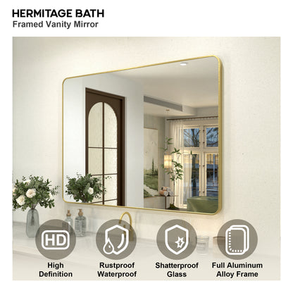 Kielo 48 in. W x 36 in. H Rectangular Framed Wall Bathroom Vanity Mirror