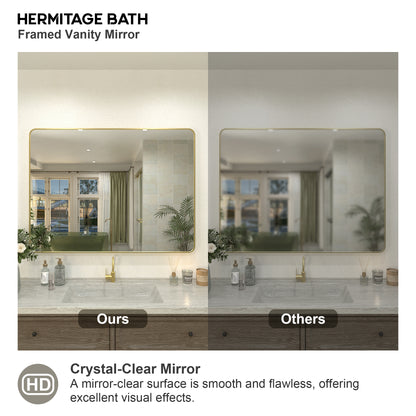 Kielo 48 in. W x 36 in. H Rectangular Framed Wall Bathroom Vanity Mirror